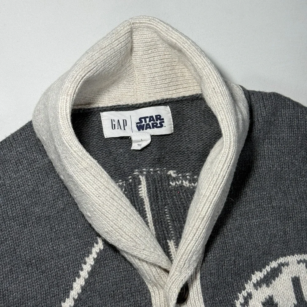 Gap Star Wars Darth Vader Shawl Collar Cardigan Sweater‎ Youth Large G (10-11)